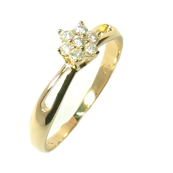 Anel em ouro amarelo 18k com diamantes - Chuveiro - 2ANB0222